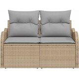  Vrtni kauč s jastukom s pohranom Bež 121 x 62 x 69cm poliratan | shoptok.hr