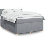 vidaXL Box spring postelja z vzmetnico svetlo siva 160x200 cm žamet | Shoptok.si