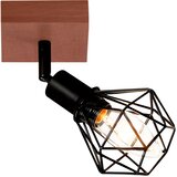 Nettlife Stropna svetilka Črna Lesena E14 Vintage Kovinska Vrtljiva 350° Maks. 40W Za Hodnik Dnevna Soba Spalnica Kuhinja, (22116700) | Shoptok.si