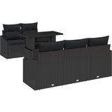 vidaXL Vrtna sedežna garnitura Set 6 Črna Ratan, Poliester, (22065105) | Shoptok.si