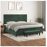 vidaXL Box spring postelja z vzmetnico temno zelena 200x200 | Shoptok.si