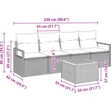  Vrtna garnitura od 5 komada s jastučićima crni poli ratan akacija | shoptok.hr