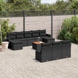  11-dijelni set vrtnih sofa od poliratana s jastucima crni | shoptok.hr