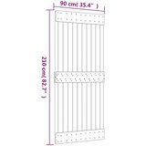  Drsna vrata Naravna in črna 90 x 210 cm Masiven borov les | Shoptok.si