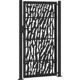 vidaXL Vrtna vrata črna 105x180 cm Oblikovanje jeklene sledi | Shoptok.si