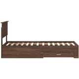  Konstrukcija postelje Rjav hrast in srebrna 75 x 190 cm, (5000103184) | Shoptok.si