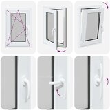 vidaXL Kletno okno "RISOR" 50x75 cm vrtljivo-nagibno DIN levo belo | Shoptok.si