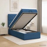  Krevet od pjene s madracem i LED-om Plava 80 x 200 cm Tkanina - Plava 80 x 200 cm Dizajn s rombovima Cijene