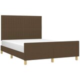  Okvir za krevet bez madraca tamnosmeđi 140 x 190 cm od tkanine | shoptok.hr