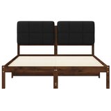  Krevetni okvir s tapiciranim uzglavljem Tamno smeđa i crna - tamno smeđa i crna 160 x 200 cm | shoptok.hr