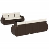  8-dijelni set vrtnih sofa s jastucima smeđi od poliratana | shoptok.hr