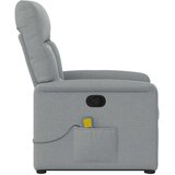  Masažni naslonjač na podizanje od tkanine svjetlosivi | shoptok.hr