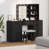  Toaletni stol s zrcalnim svjetlima 3 pcs Crna Konstruirano drvo | Eponuda.ba