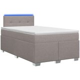  Krevet s box springom, madracem i LED-om Sivosmeđa 120 x 190 cm | shoptok.hr