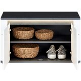 Mömax Garderobna Klop Alassio, Bela, Temno Siva, Led | Shoptok.si