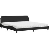 vidaXL Krevet s madracem crni 200x200 cm od tkanine | shoptok.hr