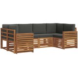  Set vanjskih sofa 6 kom. Prirodna i antracit Smeđa 245 x 132,5 x 73 cm | shoptok.hr