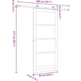 vidaXL Drsna vrata s kompletom opreme 'ORKDAL'Trdni les & Steklo, Notranja vrata s steklom 'ORKDAL'93x211x4 cm Trdni les iz borovine | Shoptok.si