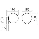  Redo 01-2714 - Zidna lampa VOLLEY 1xE14/28W/230V crna | Eponuda.com
