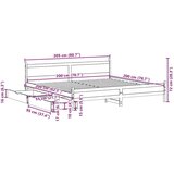  Okvir kreveta bez madraca voštano smeđi 200x200 cm od borovine | shoptok.hr