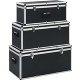  Kovčki za shranjevanje 3 kosi črn aluminij, (20767566) | Shoptok.si
