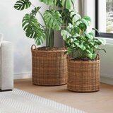  Košara za rože s shranjevanjem 2 pcs Rjava Lacak ratan, (5000285957) Cene
