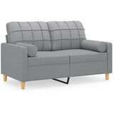  Dvosjed s ukrasnim jastucima svjetlosivi 120 cm od tkanine Siva | Shoptok.si
