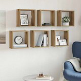  Kockaste zidne police 6 kom boja hrasta 30x15x30 cm drvene | shoptok.hr