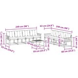  Set vanjskih sofa 9 kom. Prirodna i crna | shoptok.hr