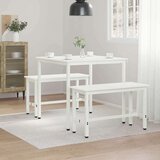  Jedilna miza Bela 80 x 80 x 75 cm Masivno borovo les, (5000268736) | Shoptok.si