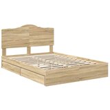  Postelja s shranjevanjem z vzglavjem Sonoma hrast 160 x 200 cm, (5000106727) | Shoptok.si