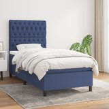 The Living Store Box spring postelja z vzmetnico moder 90x190 cm blago - Box Spring Postelja, (21512739) Cene