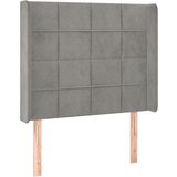  LED uzglavlje svjetlosivo 93 x 16 x 118/128 cm baršunasto | shoptok.hr