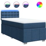 vidaXL Krevet s oprugama i madracem plavi 90 x 200 cm od tkanine | shoptok.hr