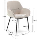 Kave Home Krem blagovaonska stolica Konna – | shoptok.hr