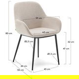 Kave Home Kremno bel jedilni stol Konna – | Shoptok.si