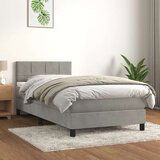 Box spring krevet s madracem svjetlosivi 80 x 200 cm baršunasti Cijene