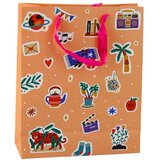  Poklon vrećica s motivom naljepnice Štambilji u boji 32 x 26 x 12 cm | shoptok.hr