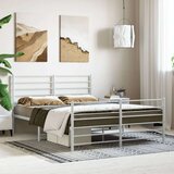 vidaXL Metalni okvir kreveta uzglavlje i podnožje bijeli 120x200 cm | shoptok.hr