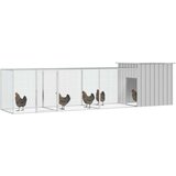 vidaXL Kokošnjak siv 400x91x100 cm pocinkano jeklo | Shoptok.si