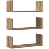 vidaXL Stenske police 3 kosi artisian hrast 58x18x18 cm inženirski les | Shoptok.si
