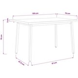  120 x 70 x 75 cm Čvrsto drvo akacije Prirodna i crna Pravokutni - Prirodna i crna 120 x 70 x 75 cm Živi rub | shoptok.hr