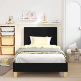  Otroški posteljni okvir z vznožjem Črna 90 x 200 cm blago, (5000104648) | Shoptok.si