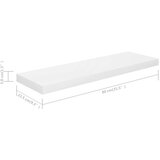 vidaXL plutajuće zidne police 4 kom sjajne bijele 80x23,5x3,8 cm MDF | shoptok.hr