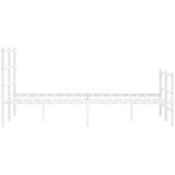  Metalni okvir kreveta uzglavlje i podnožje bijeli 120x200 cm | shoptok.hr