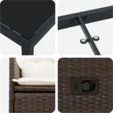vidaXL 9-delni vrtni jedilni set z blazinami rjavega poli ratana | Shoptok.si