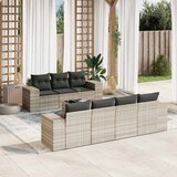 Maison Chic Seti vrtnega pohištva - Vrtna garnitura - Vrtni pohištvo set 8-delna z blazinami sv. siv poli ratan, (21800379) | Shoptok.si