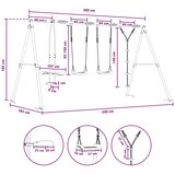  Set vanjskih ljuljački Šareni Čelik i PE - Crvena 2x ljuljačka sjedište + disk ljuljačka + klizač | shoptok.hr