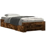  Okvir kreveta bez madraca dimljena boja hrasta 75x190 cm drveni | shoptok.hr
