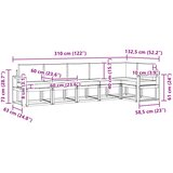  Set vanjskih sofa 6 kom. Prirodna i krem Smeđa 310 x 132,5 x 73 cm | shoptok.hr